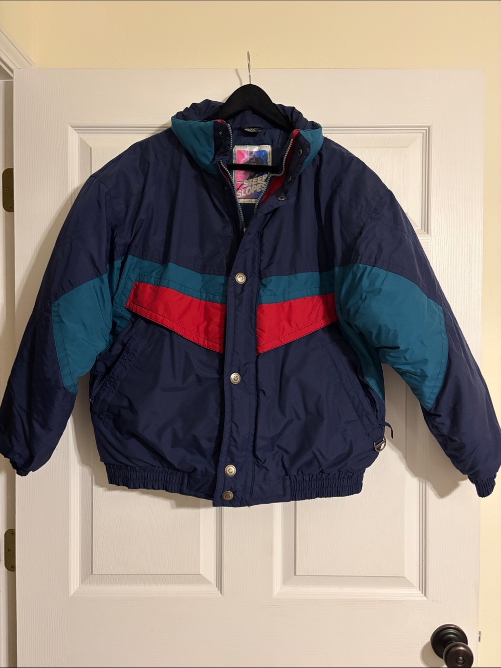 Vintage 90s Steep Slopes Ski Jacket Colorblock Puffer Bomber